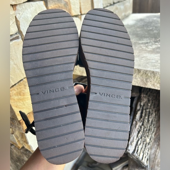 Vince Skylar leather wedge sling back elegant Black sandals Sz-36 (US 6). F - Picture 12 of 12